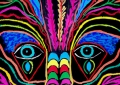 Peinture Masque Africain - 1997