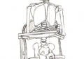 Squelette assis - Crayon HB - 2006